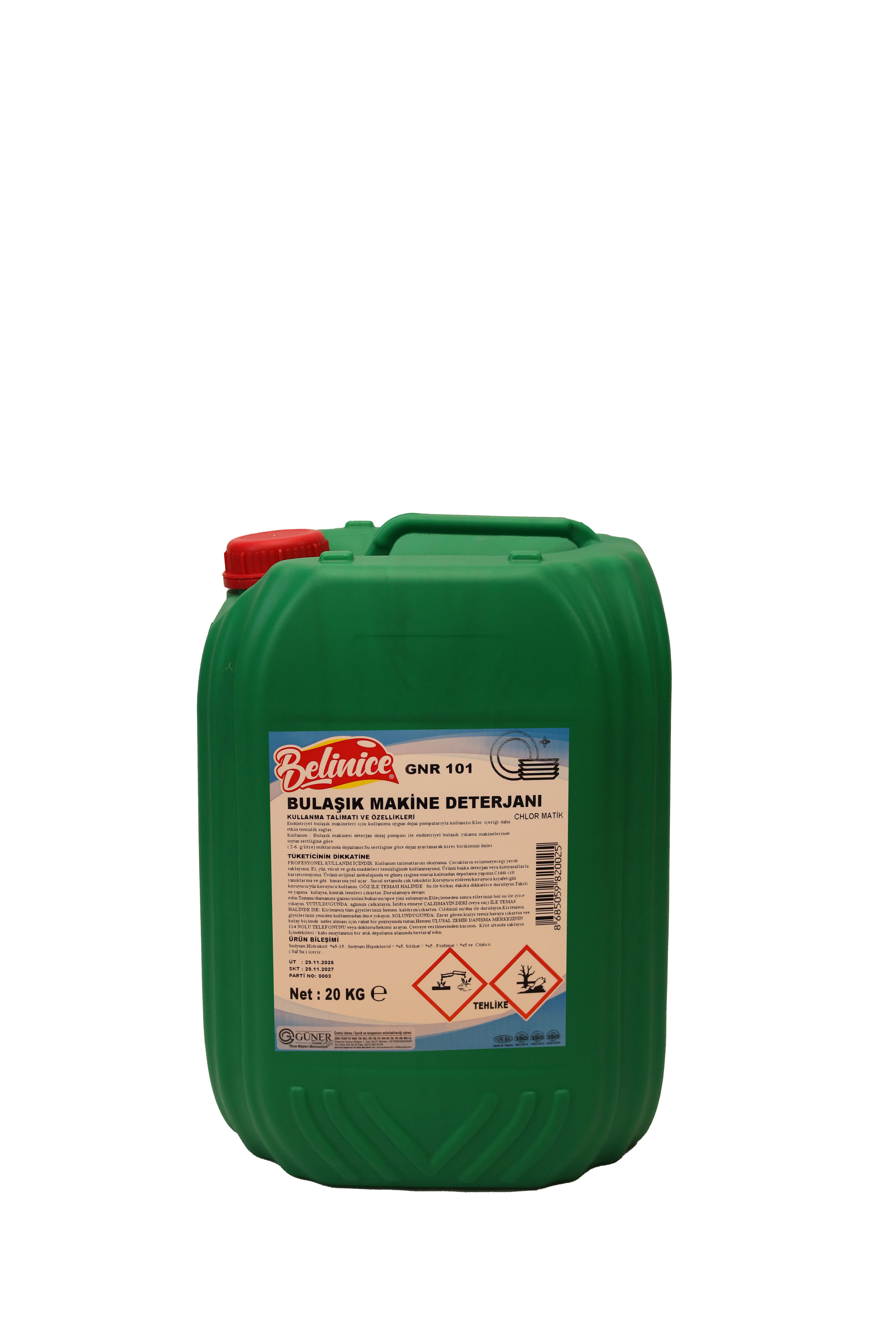 GNR 101 - BELİNİCE  EXTRA BULAŞIK MAKİNA DETERJANI 20 KG  (CHLOR MATİK)