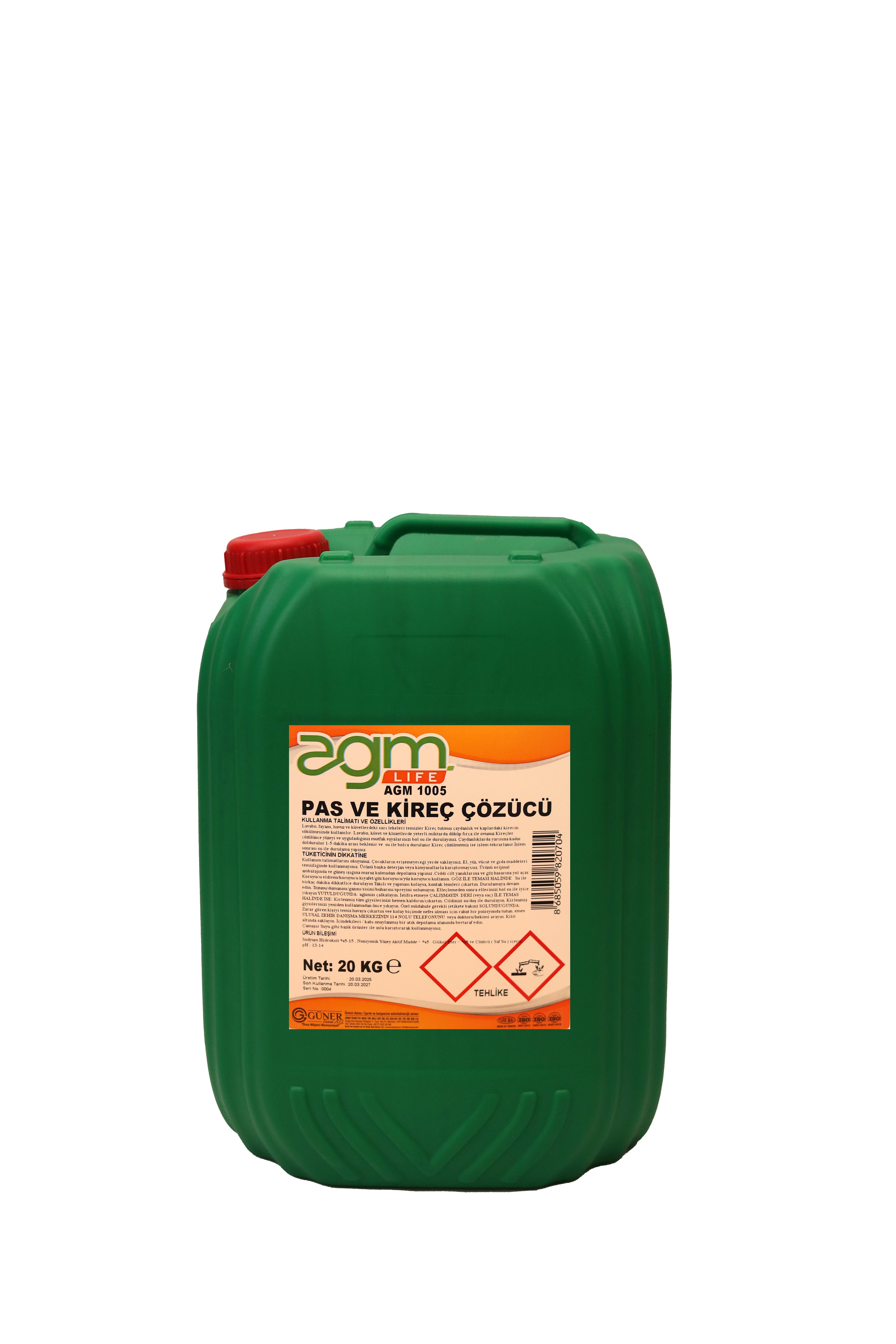 AGM 1005 AGM LİFE FAST CLEAN KİREÇ TEMİZLEME MADDESİ 20 KG