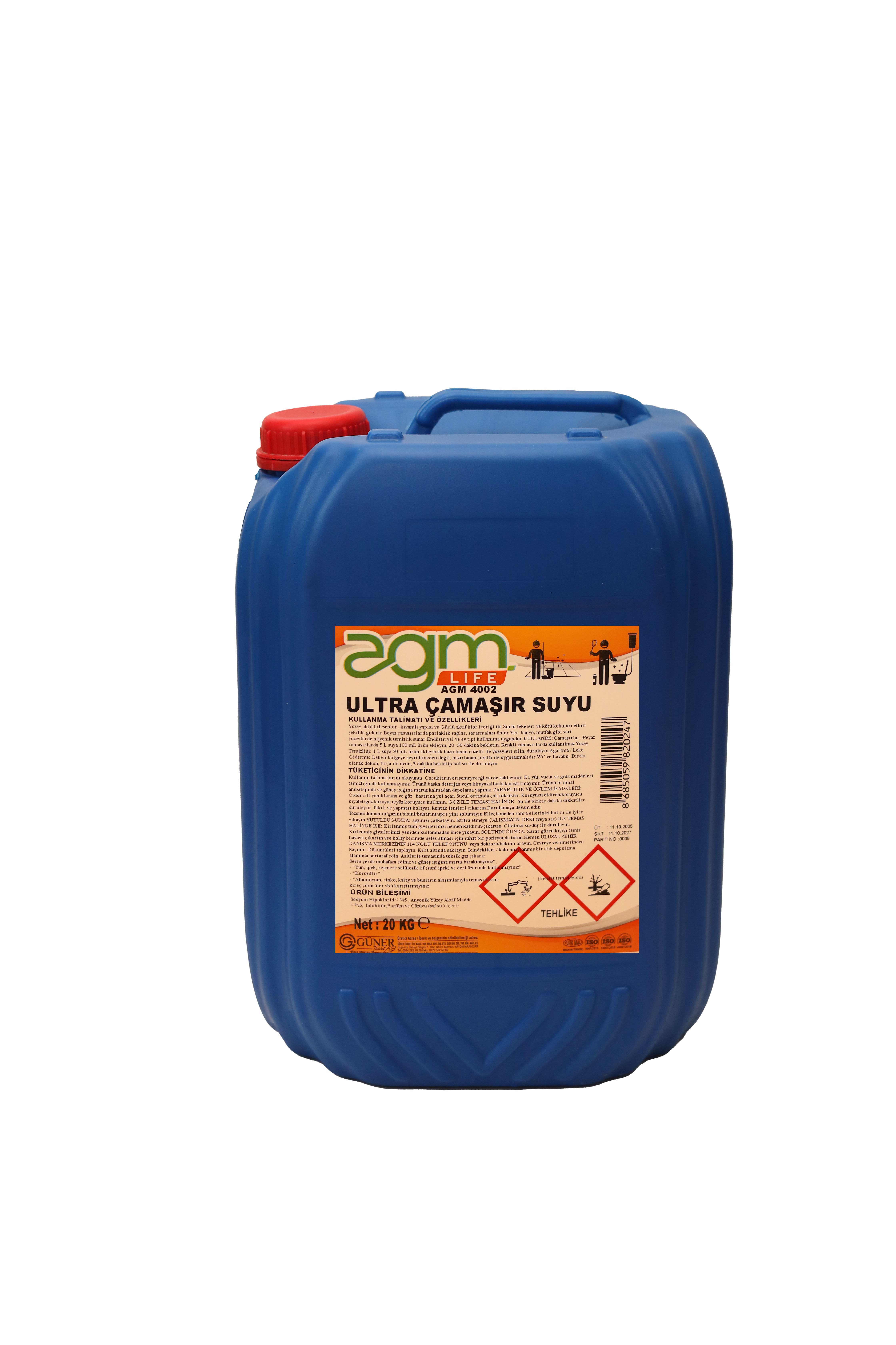 AGM 4002 AGM LİFE ULTRA KIVAMLI ÇAMAŞIR SUYU 20 KG