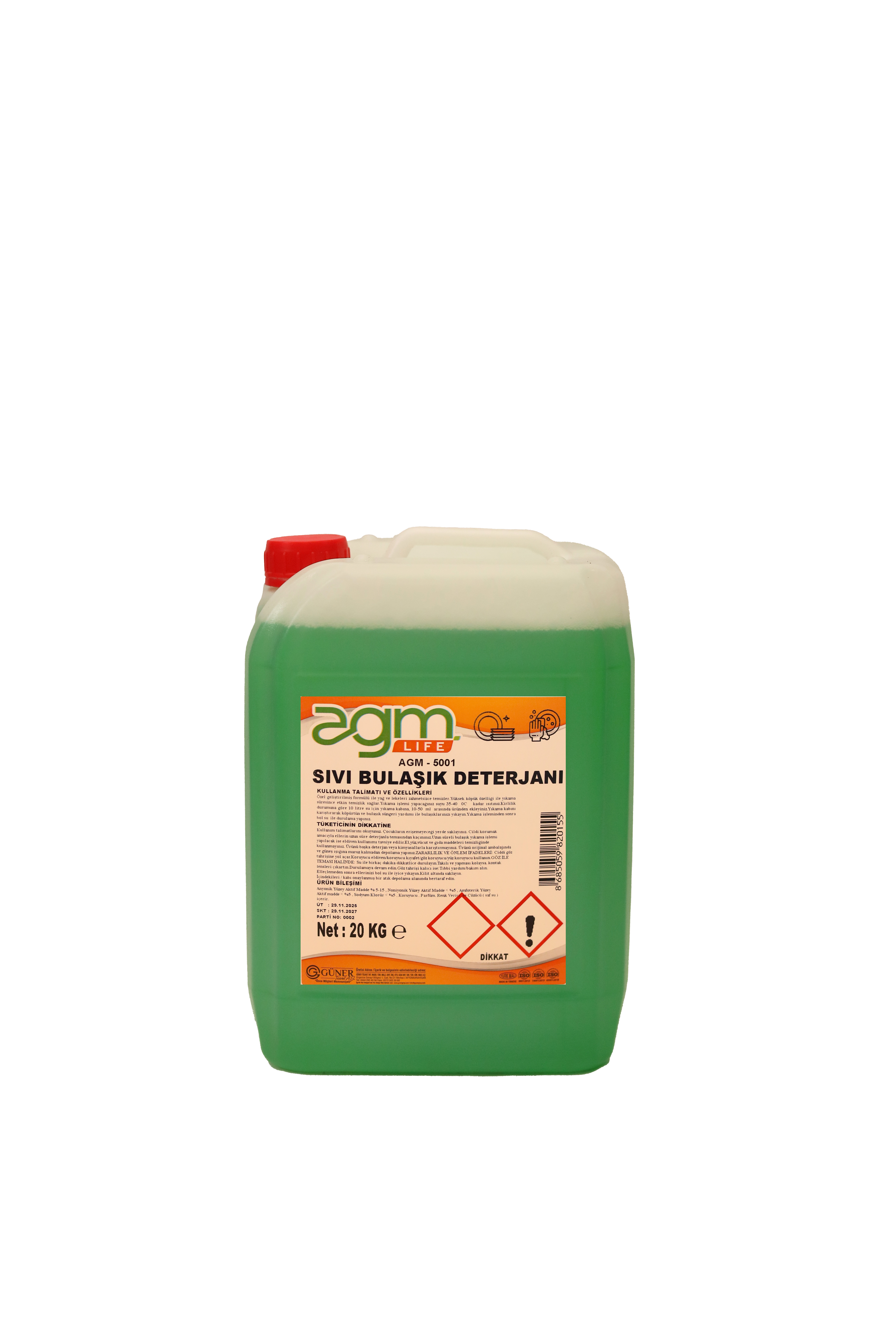 AGM 5001 - AGM LİFE SIVI BULAŞIK DETERJANI 20 KG 