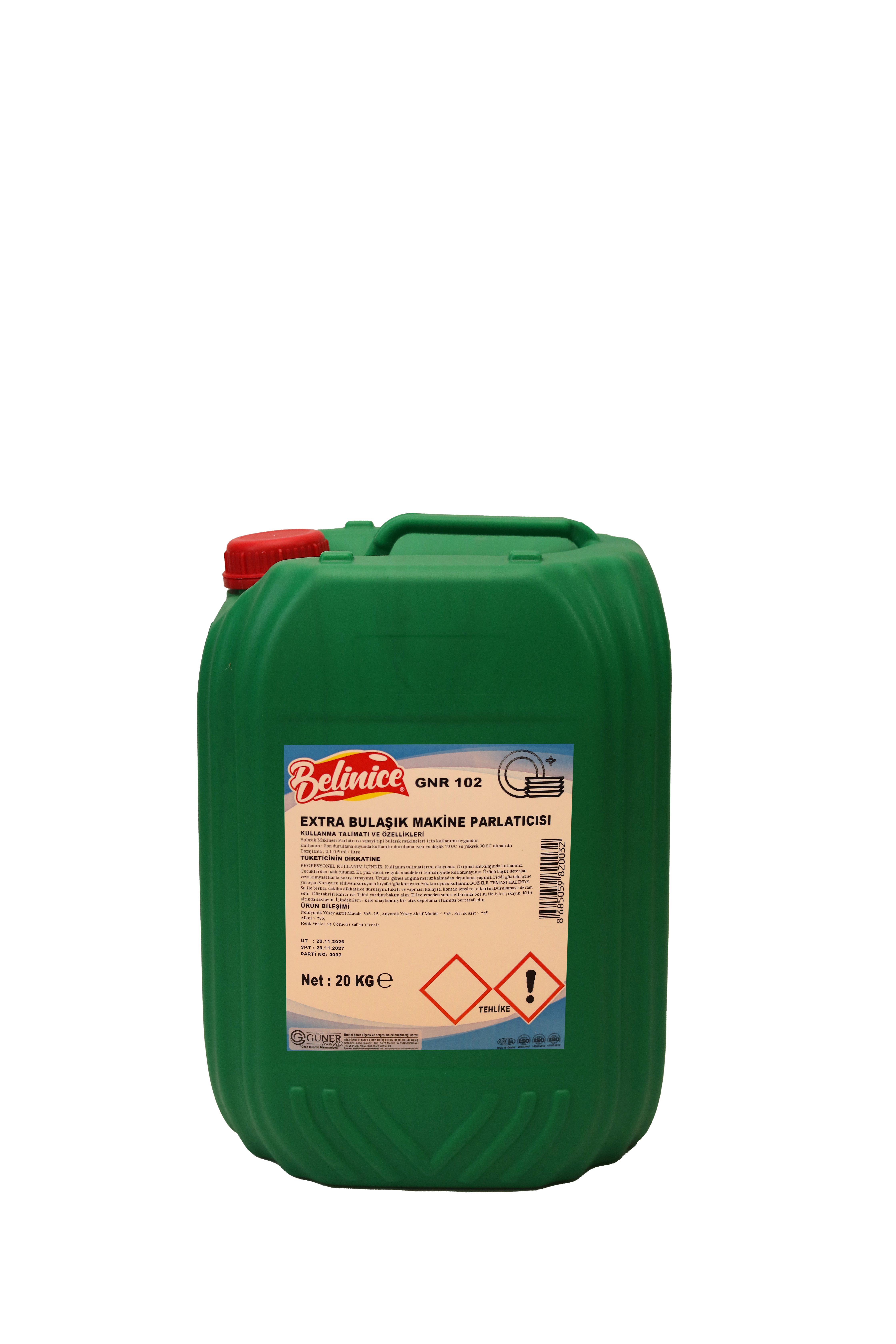 GNR 102 - BELİNİCE  EXTRA BULAŞIK MAKİNA PARLATICISI 20 KG