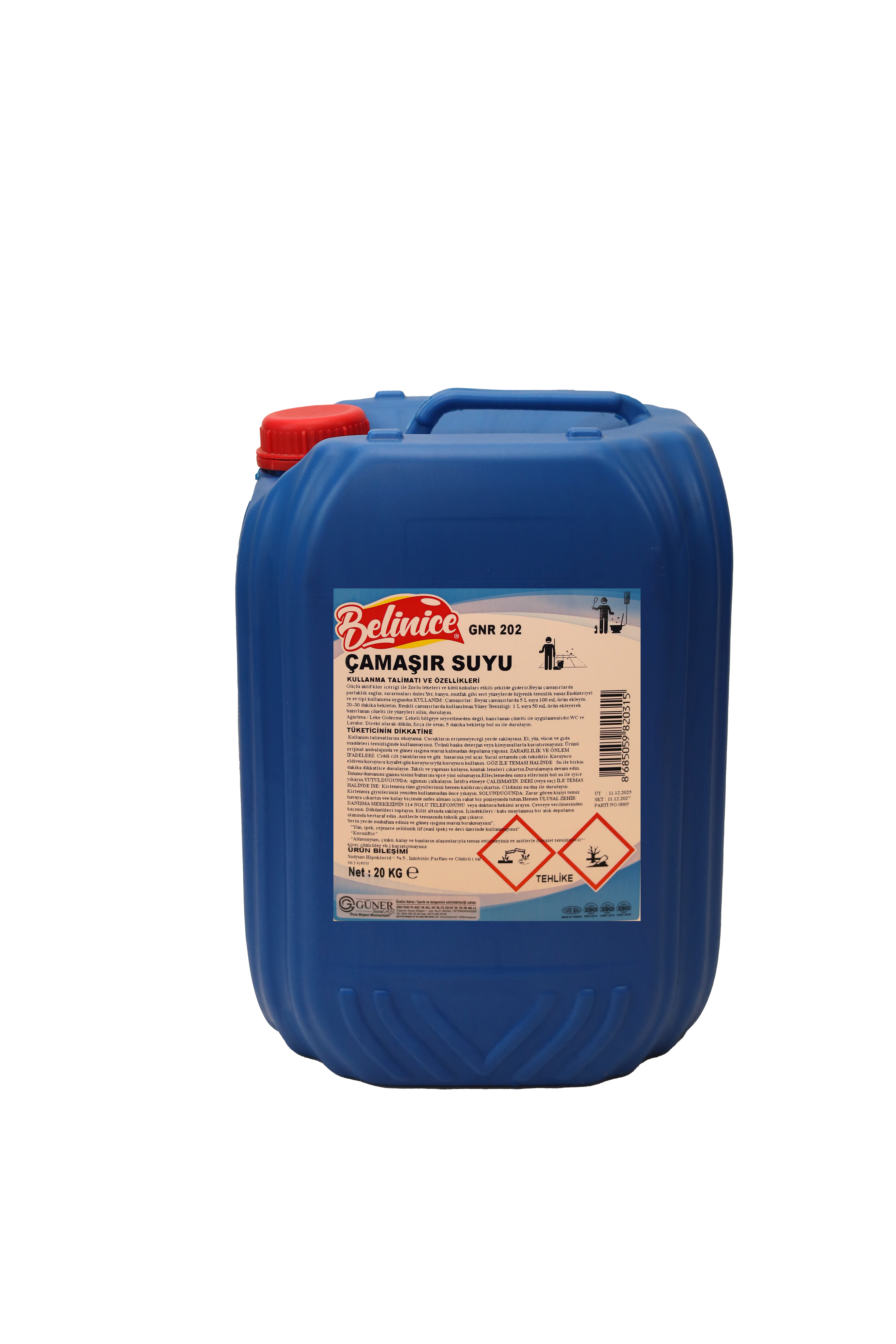 GNR 202 - BELİNİCE  ÇAMAŞIR SUYU 20 KG 