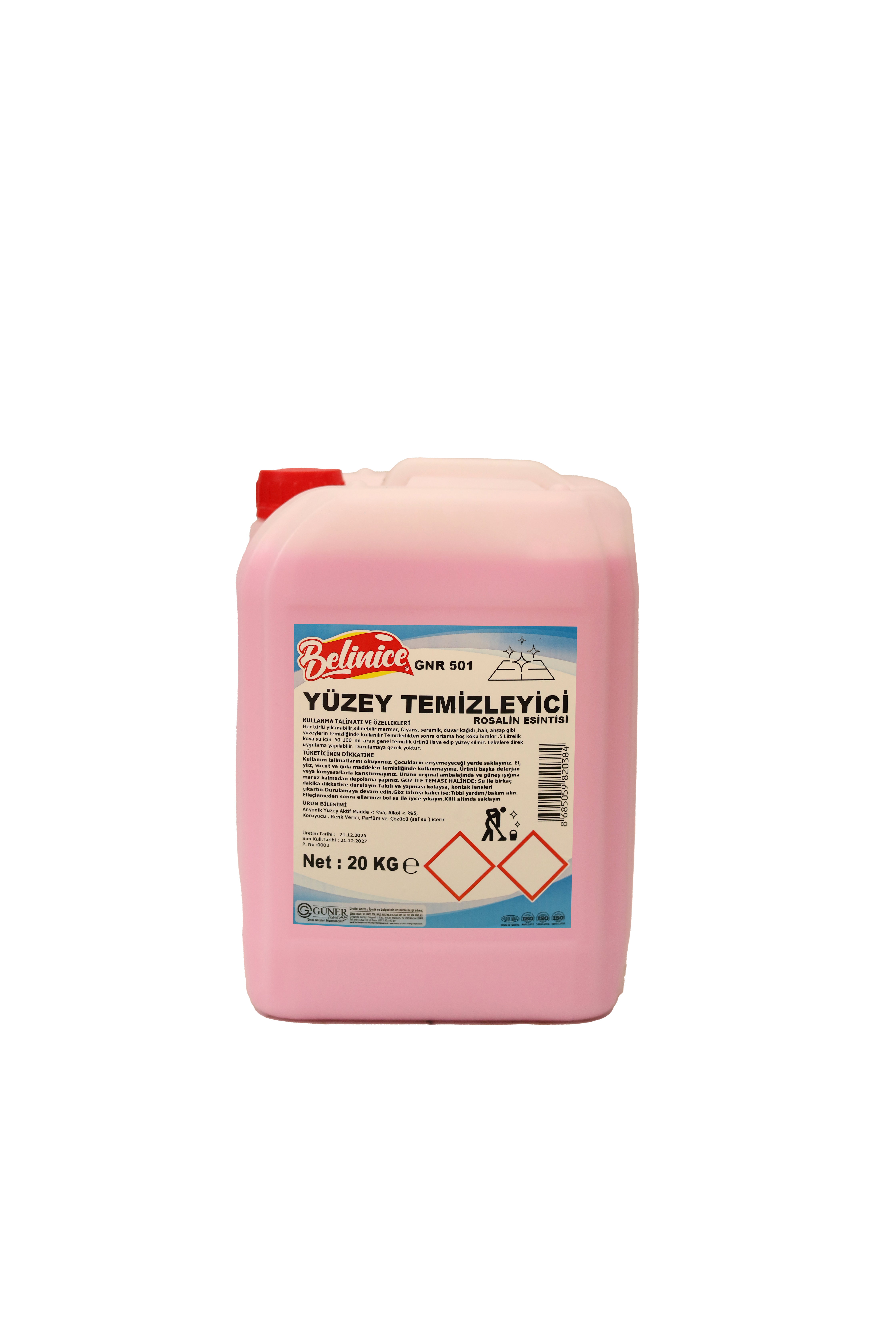 GNR 501 BELİNİCE YÜZEY TEMİZLEYİCİ ROSALİN KOKULU 20 KG