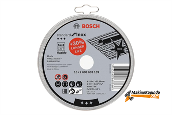 Bosch 115x1x22,23 mm Standard For Inox Aşındırıcı Disk 10lu - 2608603254