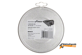 Bosch 115x1x22,23 mm Standard For Inox Aşındırıcı Disk 10lu - 2608603254