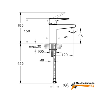 Artema A41936 Flo S Krom Lavabo Bataryası