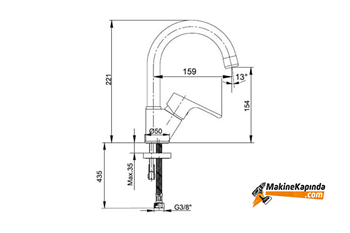 ECA 102188054 Niobe Kuğu Borulu Lavabo Bataryası 