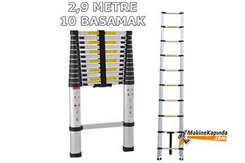 Ebax 2,9 mt 10 Basamaklı Teleskopik Merdiven