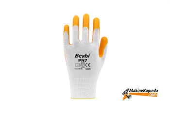 Beybi PN7 Polyester Örme Nitril Eldiven No:10