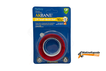 Akbant Çift Taraflı Akrilik Bant 18 Mm 2 Mt