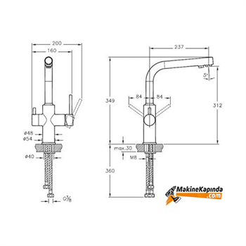 Artema A42144 Split Dual-Flow Mutfak Bataryası