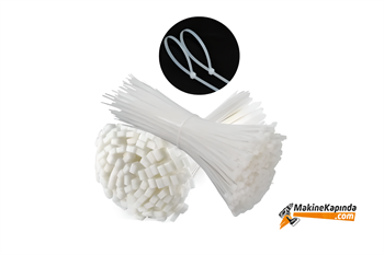 Plastik Cırt Kelepçe Kablo Bağı Beyaz 3,6x200mm (100 Adet)