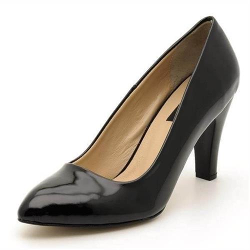 Büyük Numara Abiye Stiletto 1071 Siyah Rugan