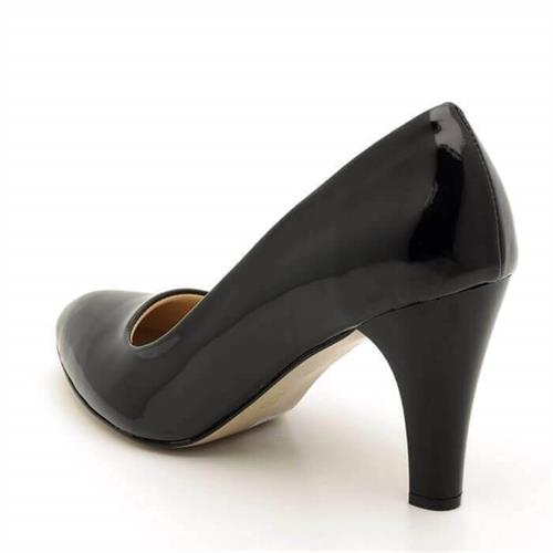 Büyük Numara Abiye Stiletto 1071 Siyah Rugan