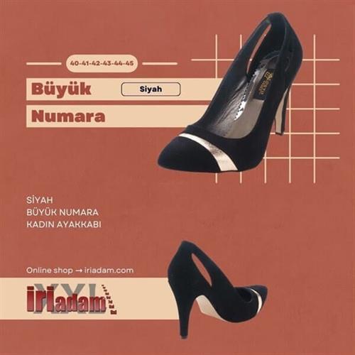 Büyük Numara Abiye Stiletto Ayakkabı 190327 Siyah