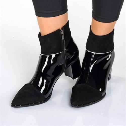 Büyük Numara Kadın Abiye Stiletto BOT 16846 Siyah