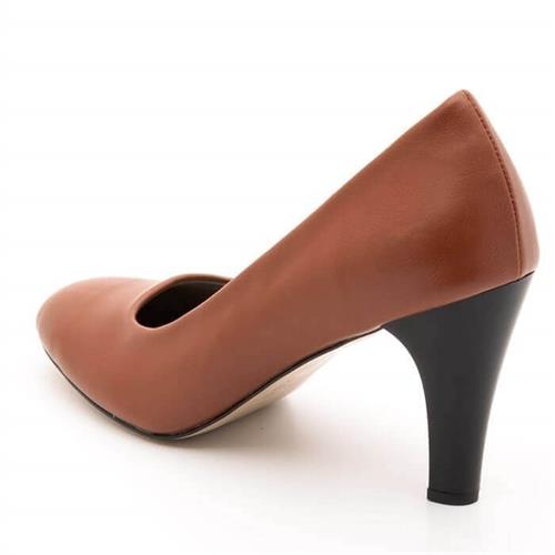 Büyük Numara Kadın Topuklu Stiletto Ayakkabı 1923 Taba