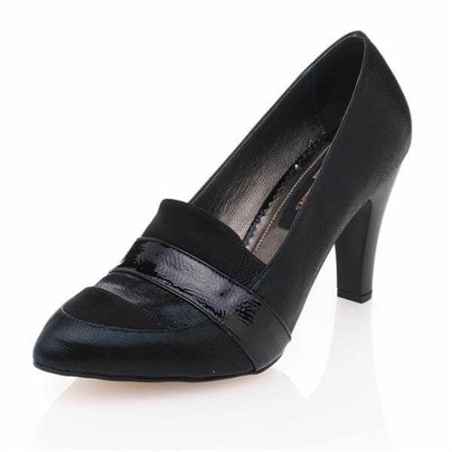 Büyük Numara Kadın Topuklu Stiletto Ayakkabı 190328 Siyah