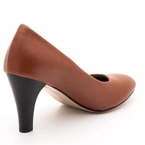 Büyük Numara Kadın Topuklu Stiletto Ayakkabı 1923 Taba