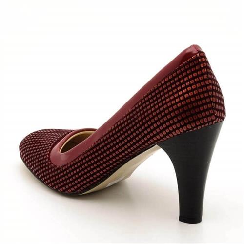 Büyük Numara Kadın topuklu Stiletto Abiye 1973 Bordo