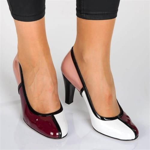 Büyük Numara Topuklu Stiletto Kadın Ayakkabısı 19356 Çok Renkli