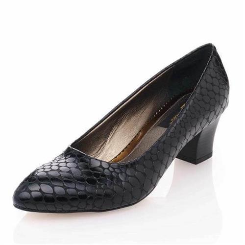 Kısa Topuklu Büyük Numara Kadın Stiletto Abiye Ayakkabı 1023 Siyah