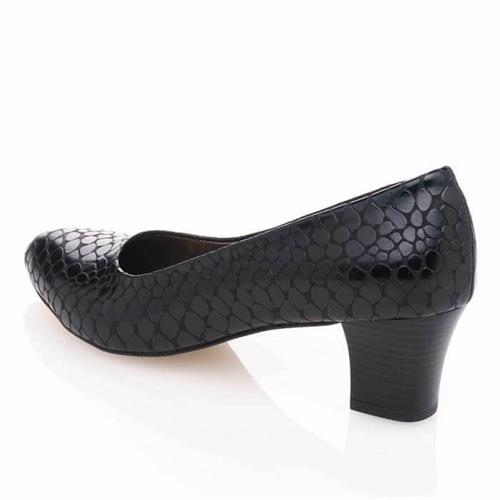 Kısa Topuklu Büyük Numara Kadın Stiletto Abiye Ayakkabı 1023 Siyah