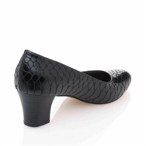 Kısa Topuklu Büyük Numara Kadın Stiletto Abiye Ayakkabı 1023 Siyah
