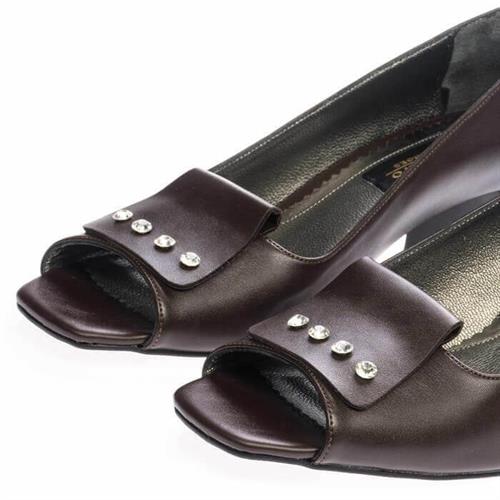 Yazlık Büyük Numara Kadın Topuklu Stiletto 190318 Kahverengi