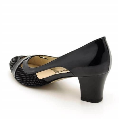 Yazlık Büyük Numara Kısa Topuklu Kadın Stiletto 5389 siyah