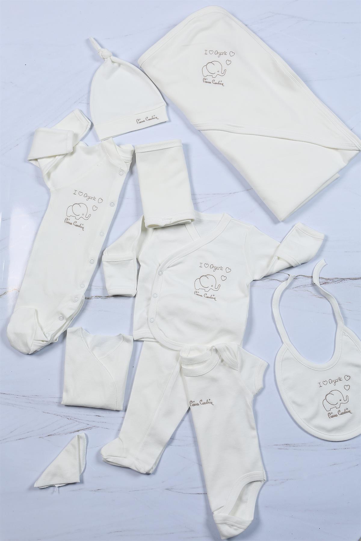 Pierre Cardin Fil Desenli Onlu Bebek Hastane Çıkışı Ekru