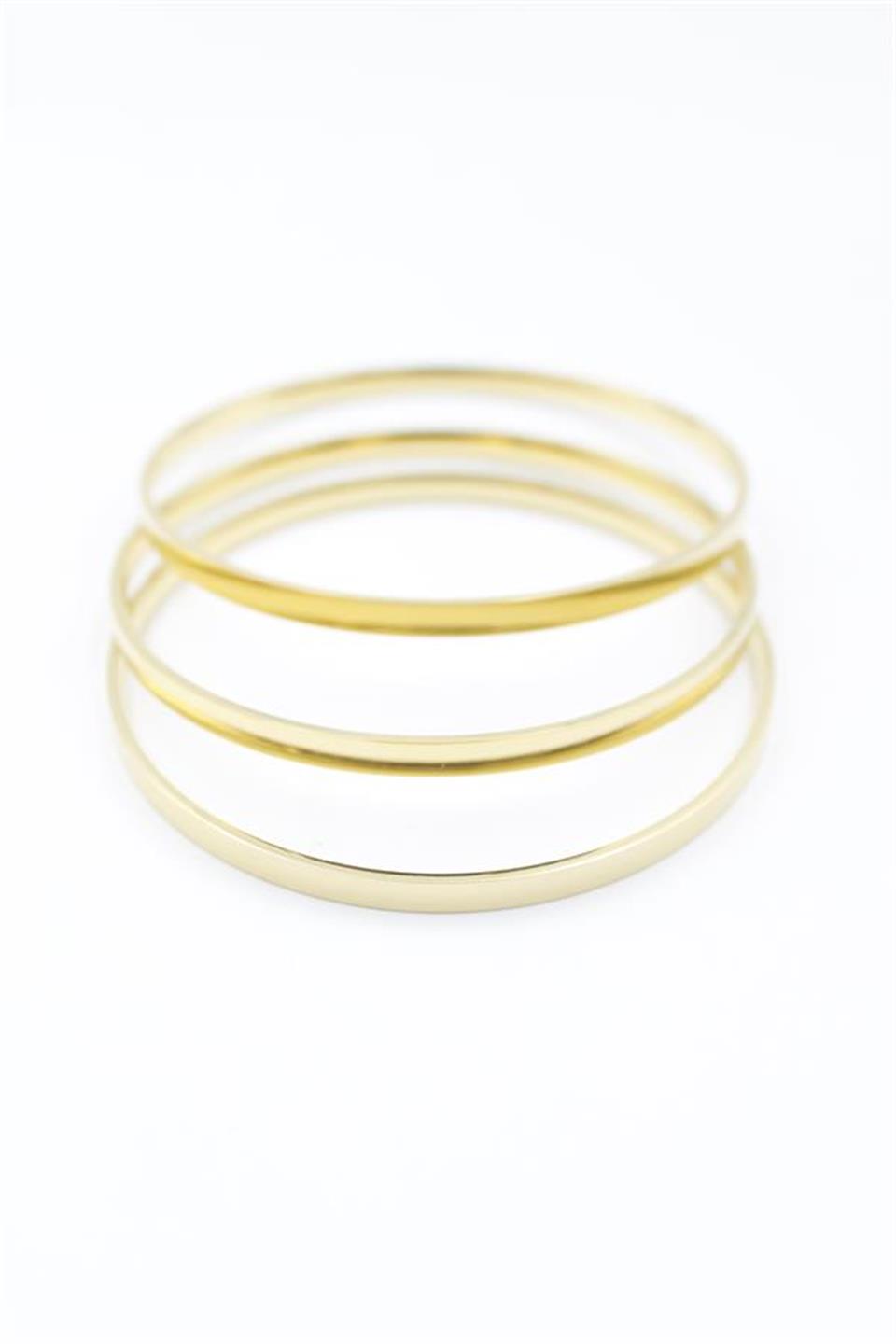 3lü Ajda Bilezik-65mm - Altın