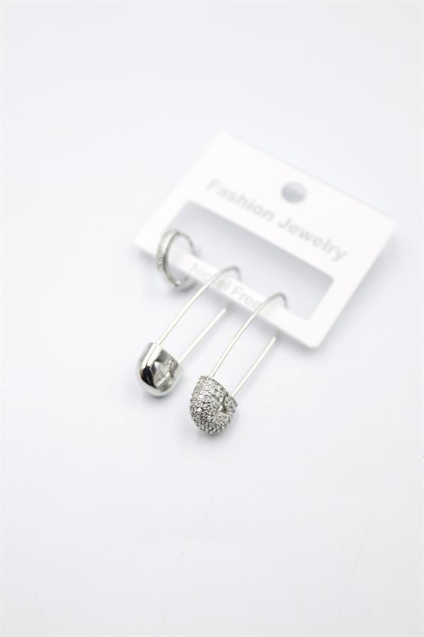 3lü Filkete Küpe - Gümüş