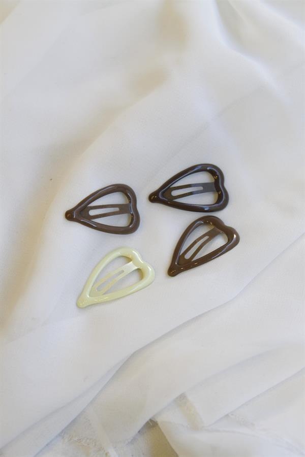 4lü Kalp Çıtçıt Toka - ÇOK RENKLİ