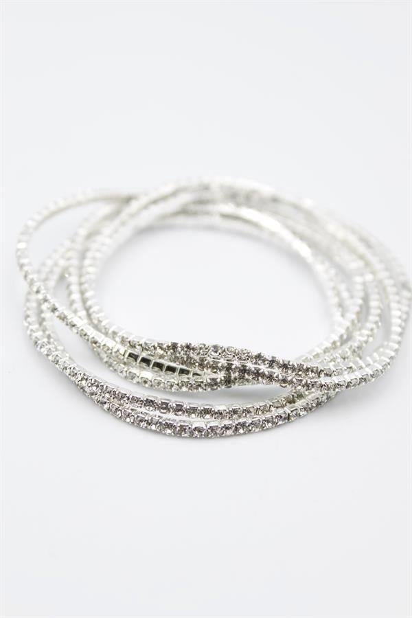 6lı Lastikli Bileklik - Gümüş