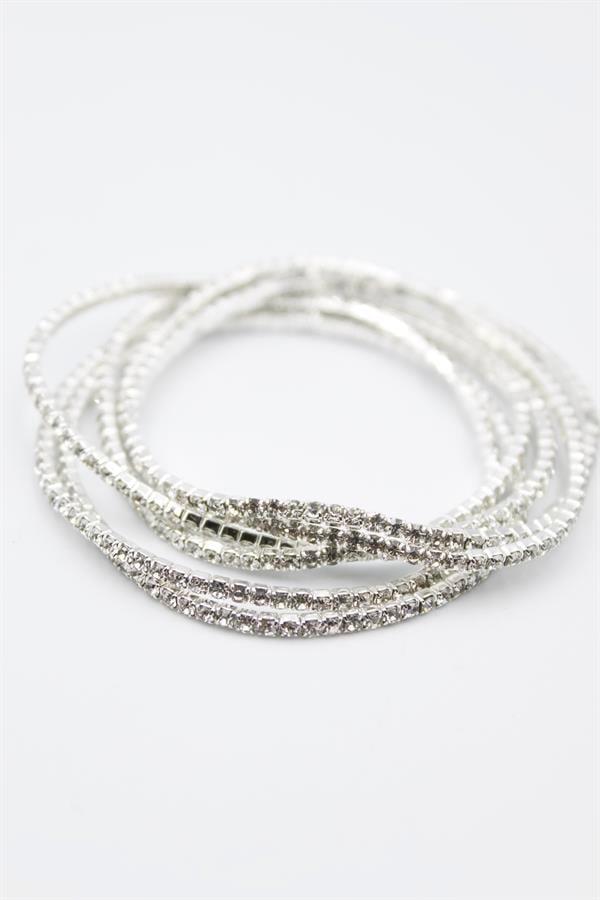 6lı Lastikli Bileklik - Gümüş