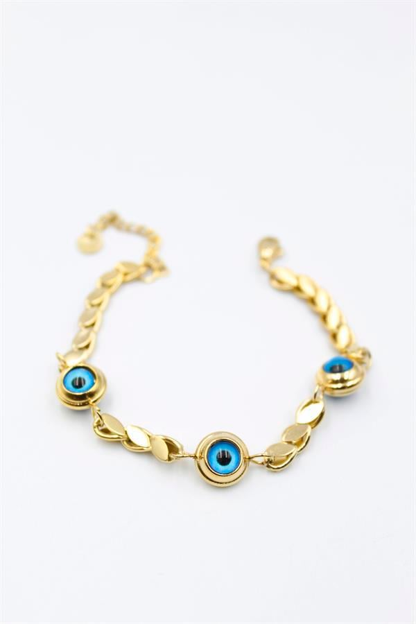 Arpa Zincirli Nazar Bileklik - Altın