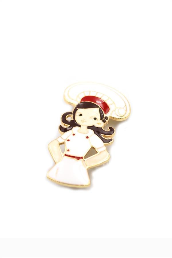 Aşçı Broş - Beyaz