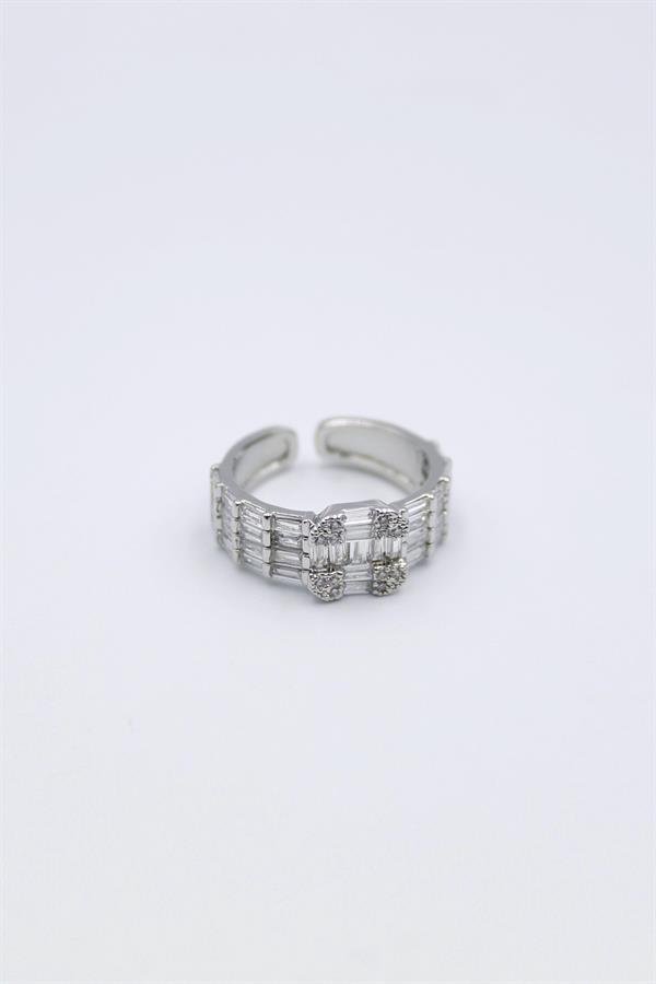 Baget Taşlı Yüzük - Gümüş