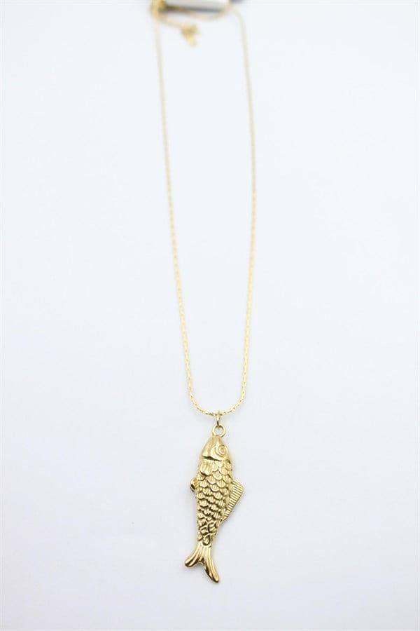 Balık Kolye - Altın