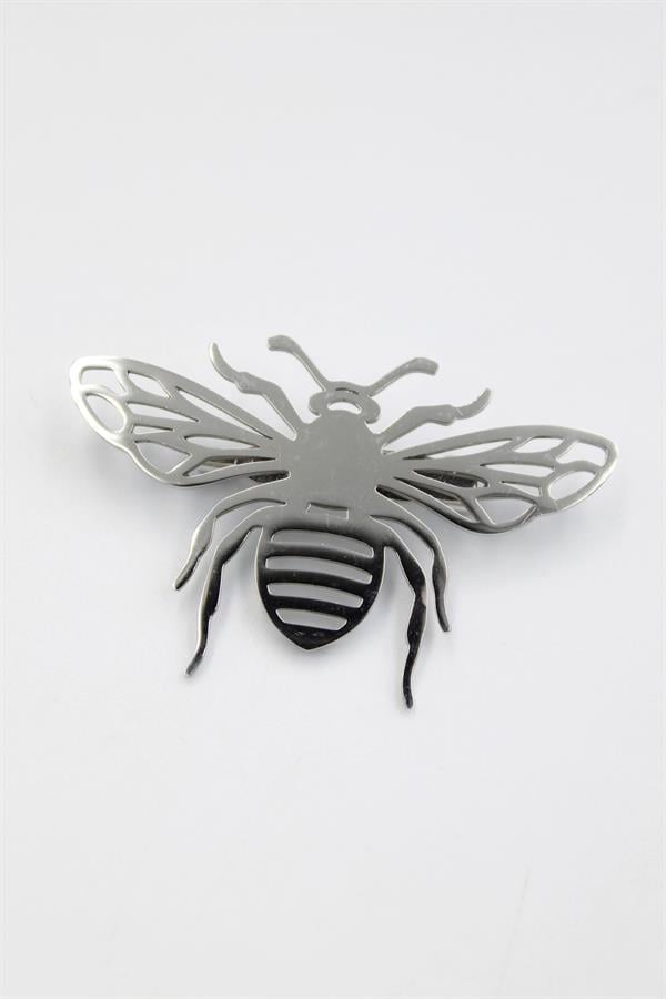 Çelik Arı Broş - Gümüş