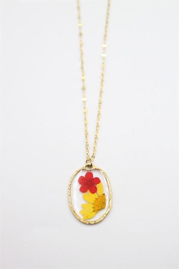 Çiçek Kolye - Altın