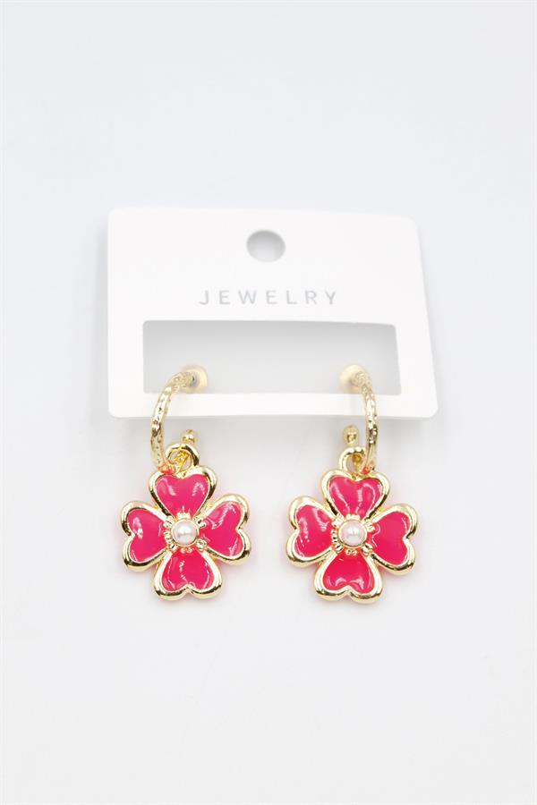 Çiçek Küpe - Pembe