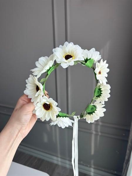 Çiçekli Festival Tacı - Krem