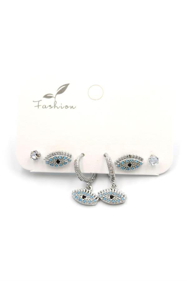 Çoklu Göz Küpe - Gümüş