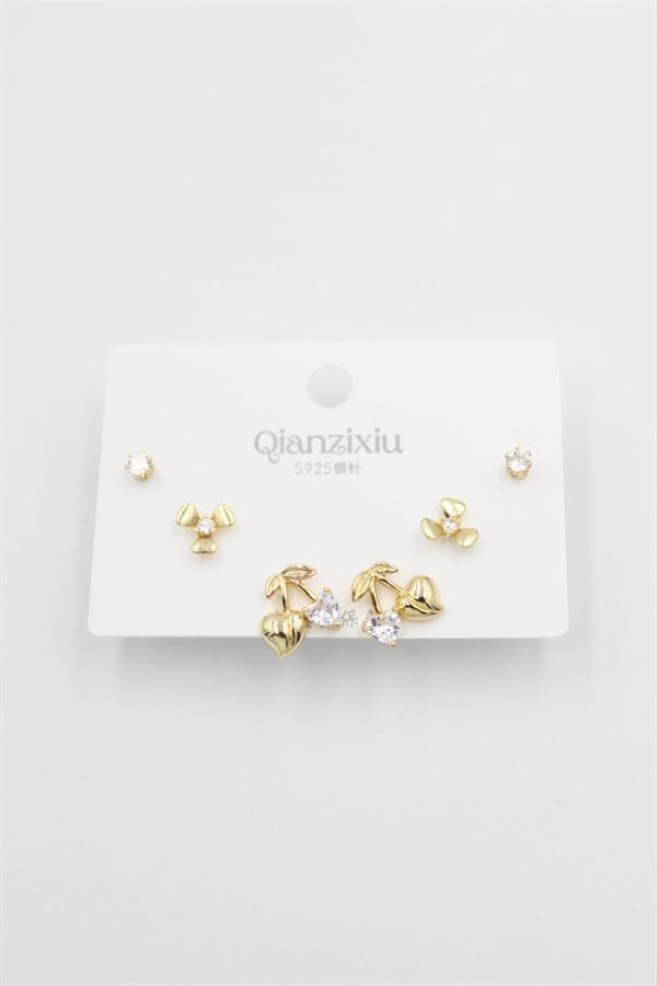 Çoklu Set Küpe - Altın