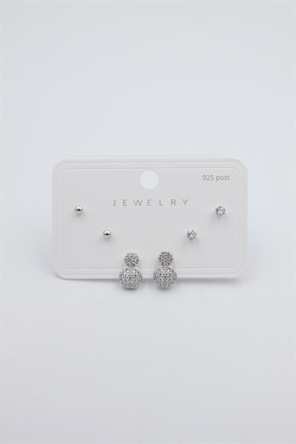 Çoklu Set Küpe - Gümüş