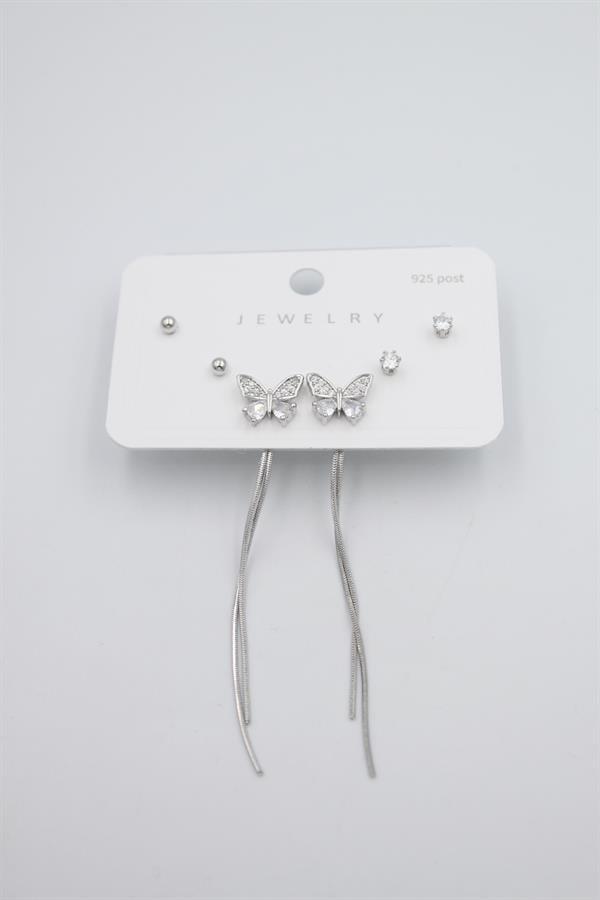 Çoklu Set Küpe - Gümüş