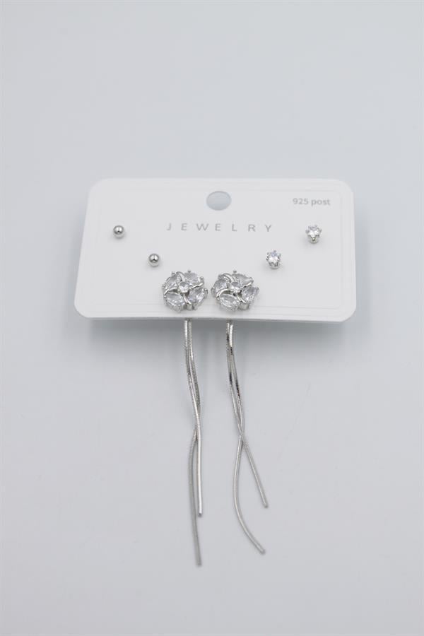 Çoklu Set Küpe - Gümüş