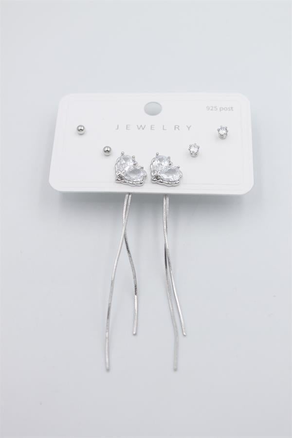 Çoklu Set Küpe - Gümüş